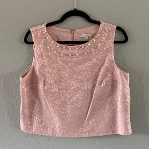NWOT Eva Mendes for NY & Co sleeveless pink crop top size 8.